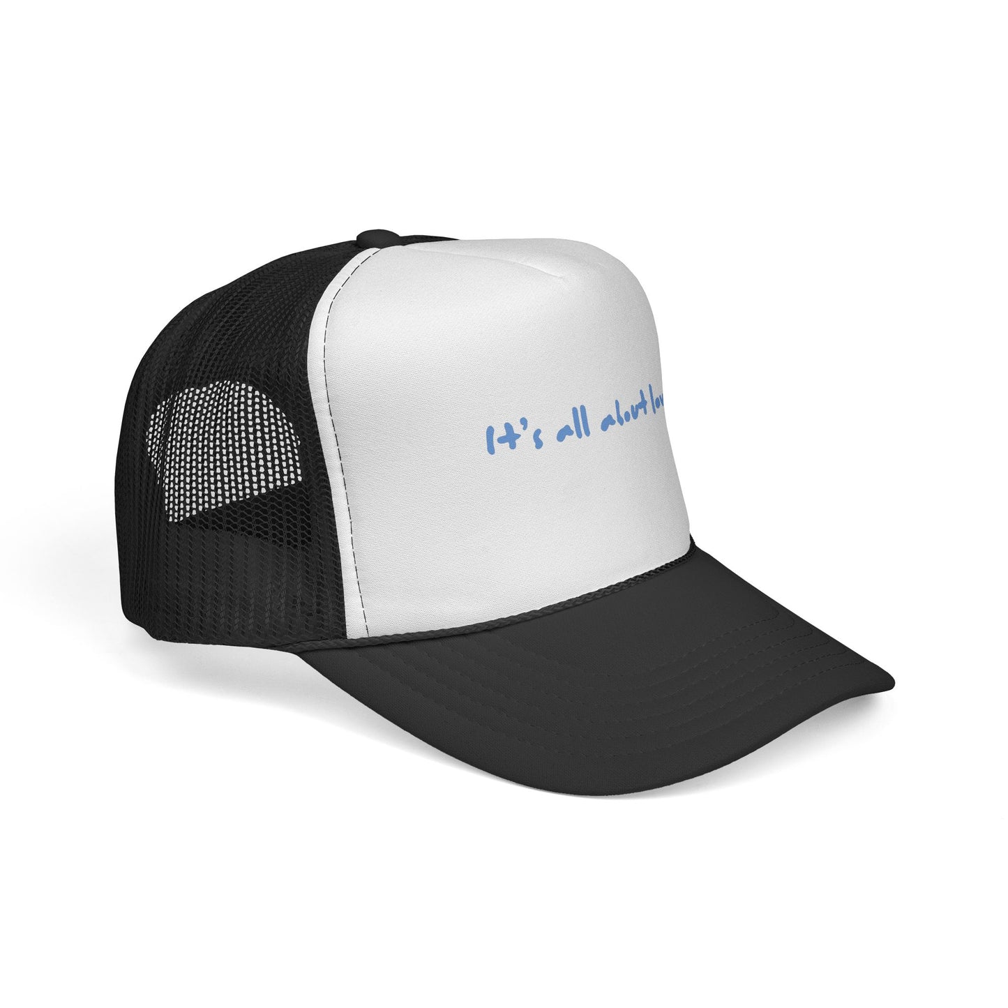 It's All About Love Trucker Cap | Script Text, Mesh Back Hat
