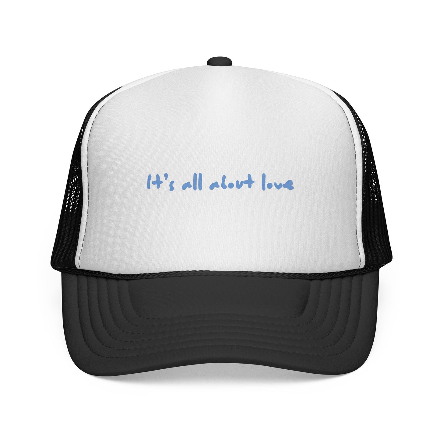 It's All About Love Trucker Cap | Script Text, Mesh Back Hat